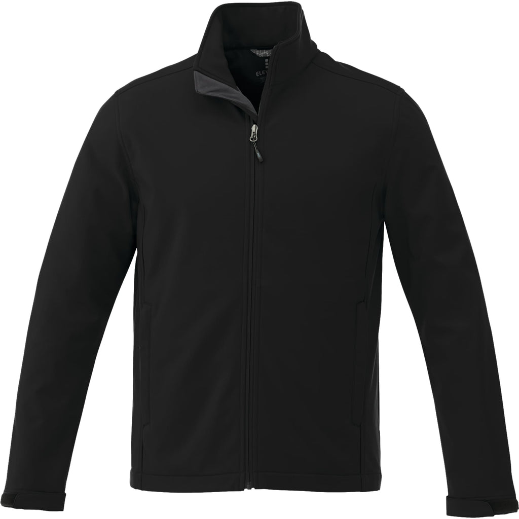 Maxson Tall Waterproof Softshell Jacket for Men Laser Engraving - Black - Front Flat