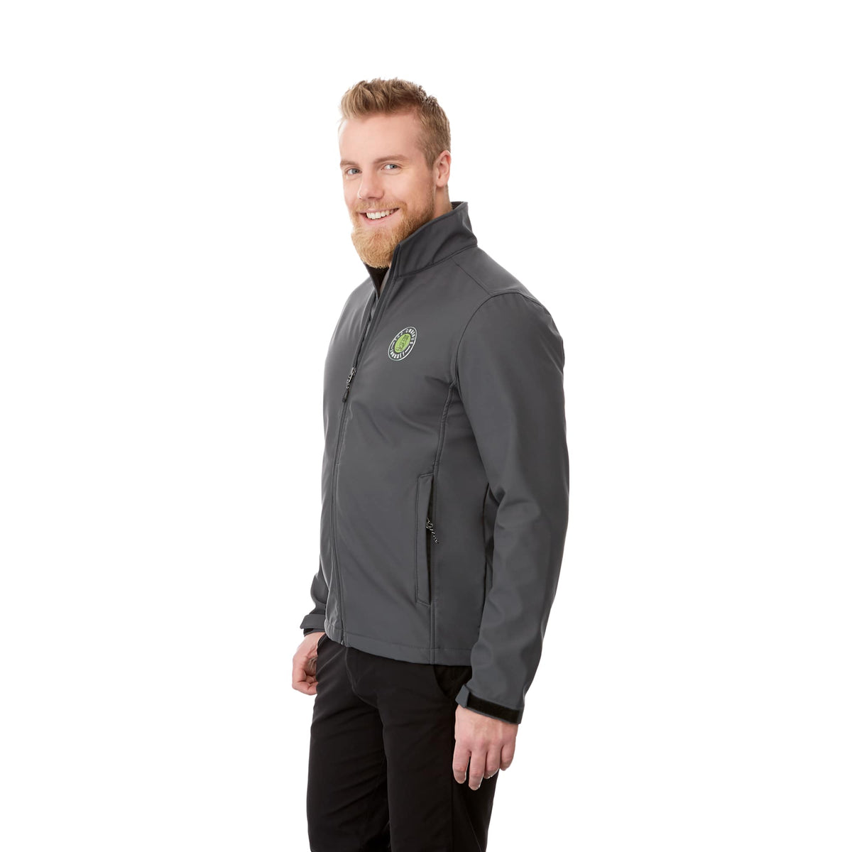 Maxson Waterproof Softshell Jacket for Men Debossing - Grey Storm - On Model 2