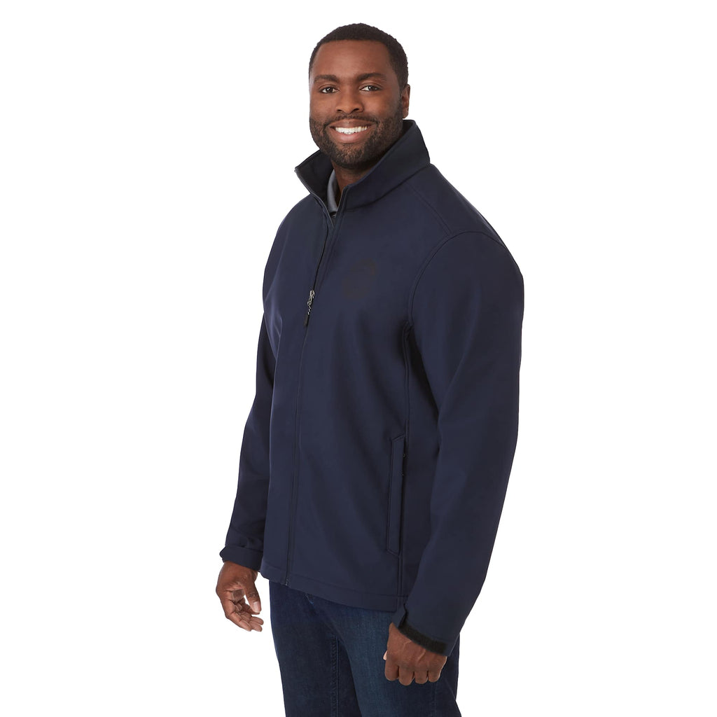 Maxson Waterproof Softshell Jacket for Men Debossing - Navy - On Model Left Angle
