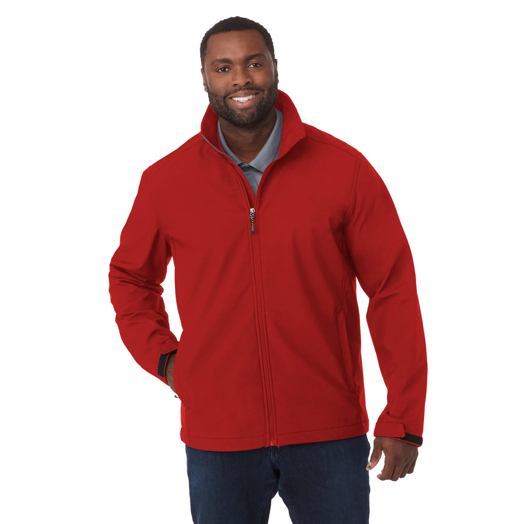 Maxson Waterproof Softshell Jacket for Men Debossing - Team Red - On Model