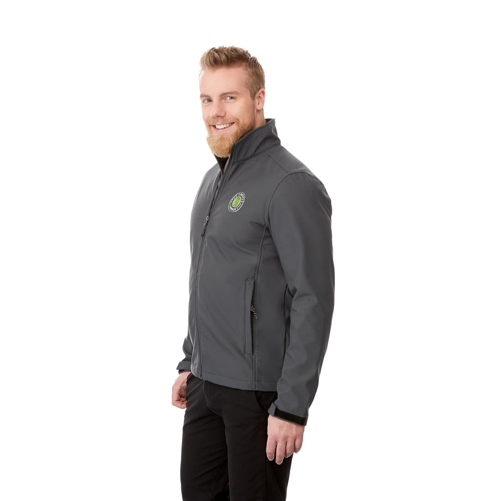 Maxson Waterproof Softshell Jacket for Men Embroidery - Grey Storm - On Model 2