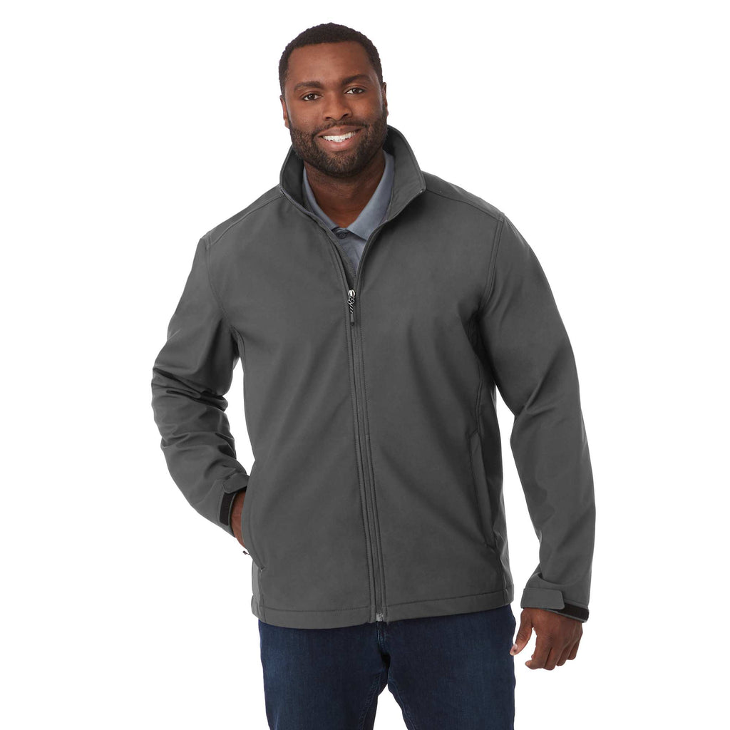 Maxson Waterproof Softshell Jacket for Men Embroidery - Grey Storm - On Model