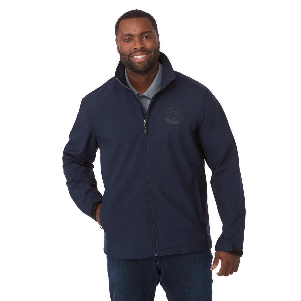 Maxson Waterproof Softshell Jacket for Men Transfer - Navy - On Model Front