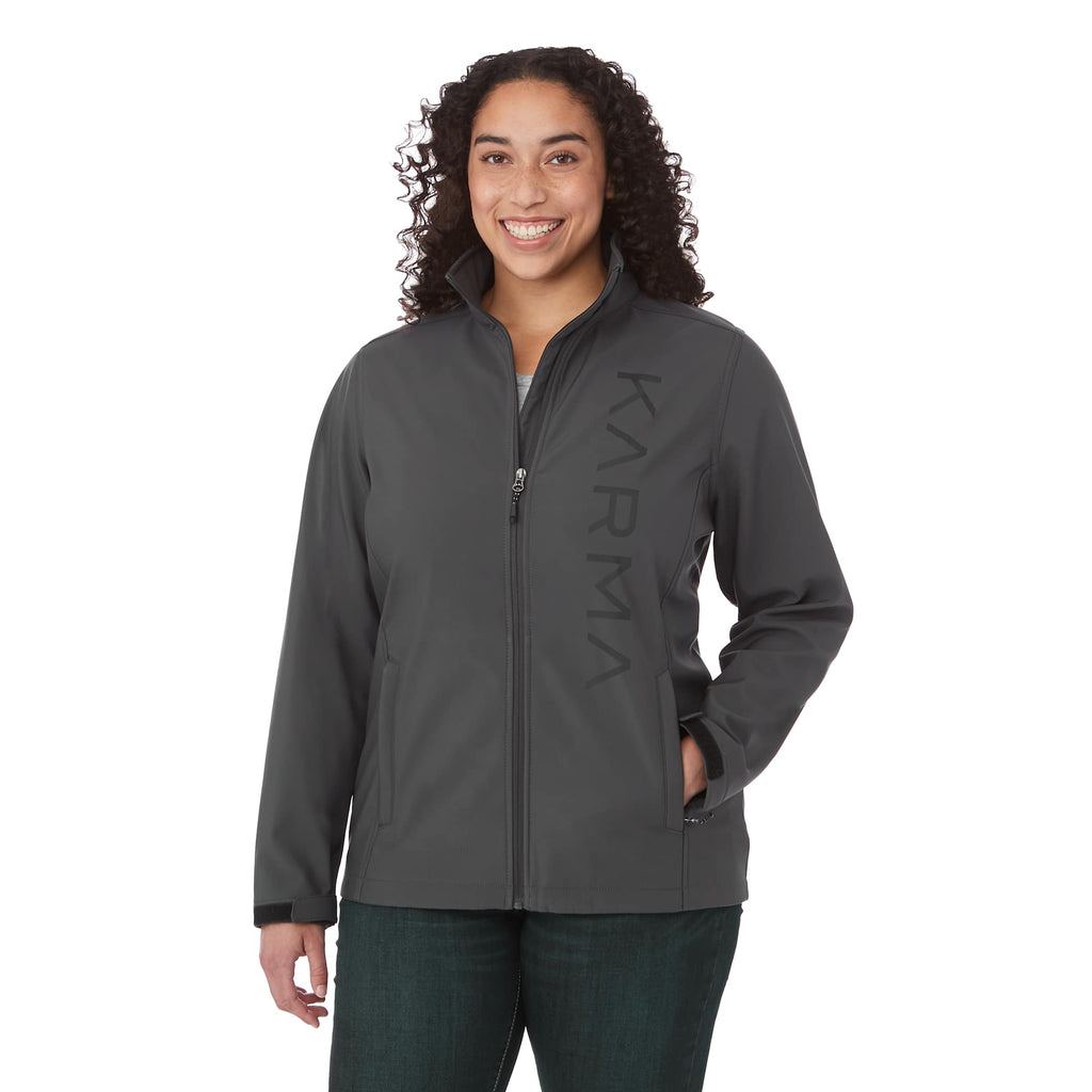Maxson Waterproof Softshell Jacket for Women Debossing - Grey Storm - On Model Front
