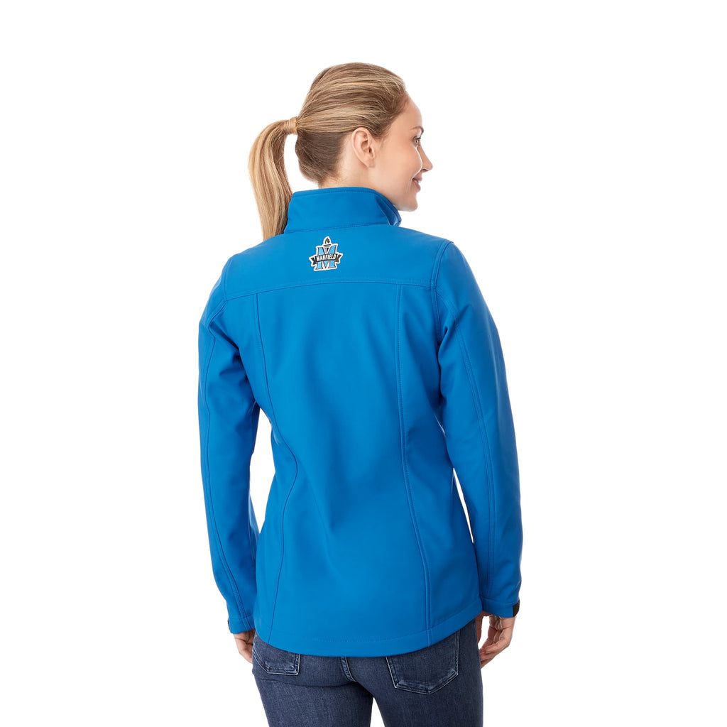 Maxson Waterproof Softshell Jacket for Women Debossing - Olympic Blue - Back On Model