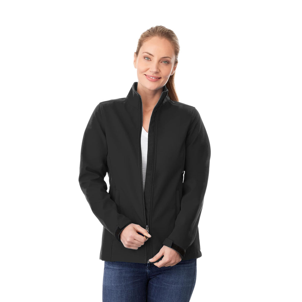 Maxson Waterproof Softshell Jacket for Women Embroidery - Black - On Model