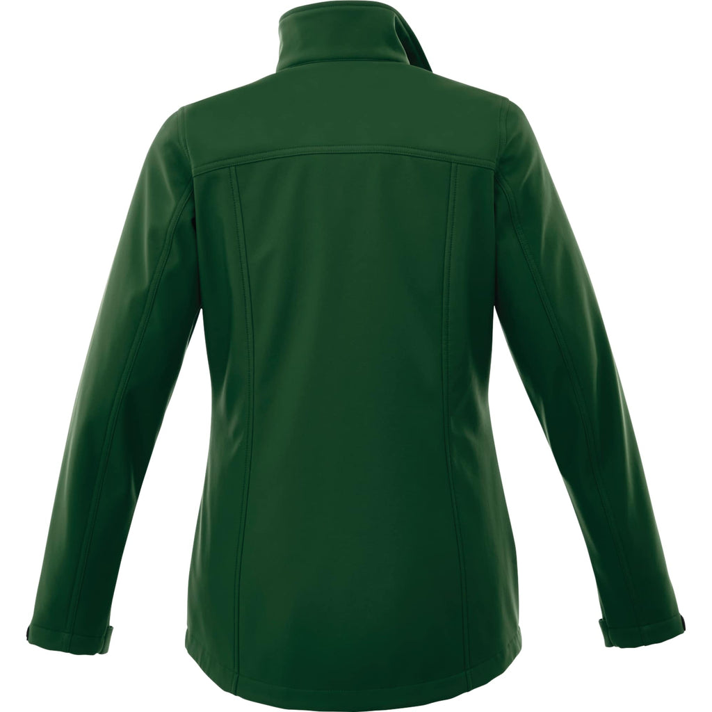 Maxson Waterproof Softshell Jacket for Women Embroidery - Forest Green - Back Flat