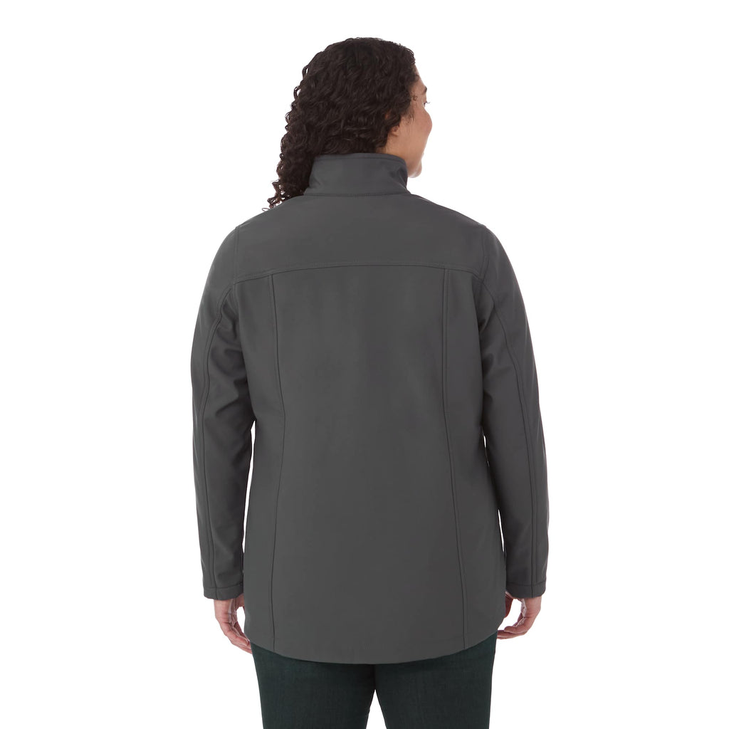 Maxson Waterproof Softshell Jacket for Women Embroidery - Grey Storm - On Model Back