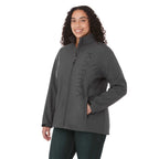 Maxson Waterproof Softshell Jacket for Women Embroidery - Grey Storm - On Model Left Angle