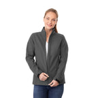 Maxson Waterproof Softshell Jacket for Women Embroidery - Grey Storm - On Model