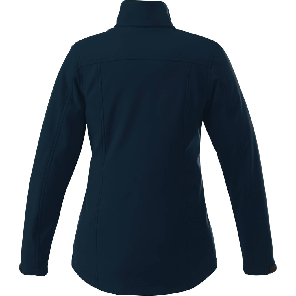 Maxson Waterproof Softshell Jacket for Women Embroidery - Navy - Back Flat