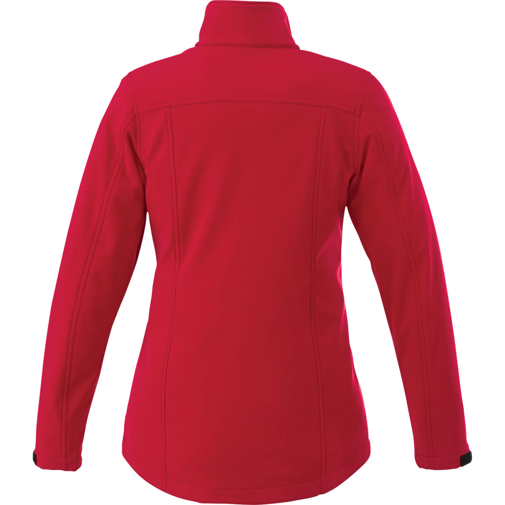 Maxson Waterproof Softshell Jacket for Women Transfer - Team Red - Back Flat