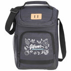 Mayfair Cooler with Swappable Zipper Pulls, 12 Cans Embroidery - Charcoal - Front