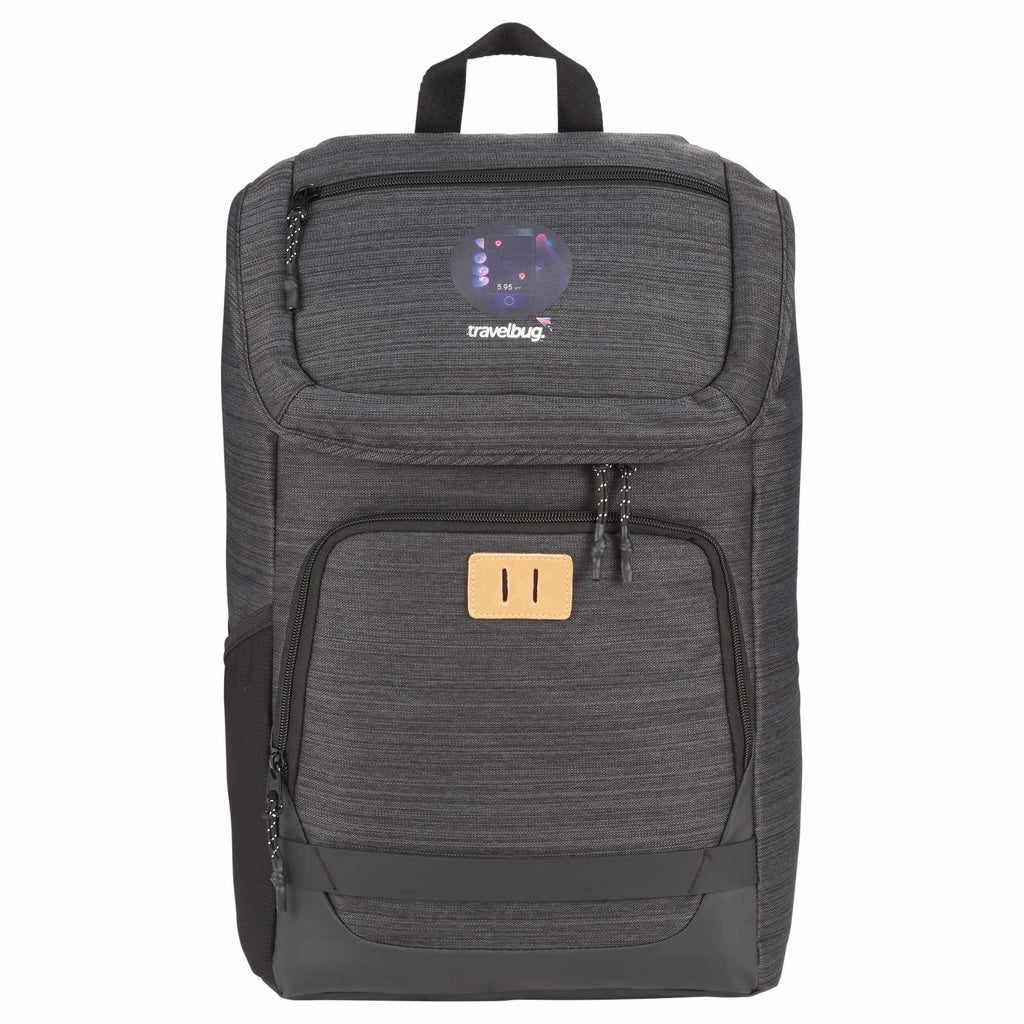 Mayfair Laptop Backpack with Flap Pocket, 15 Inch Transfer - Charcoal - Front