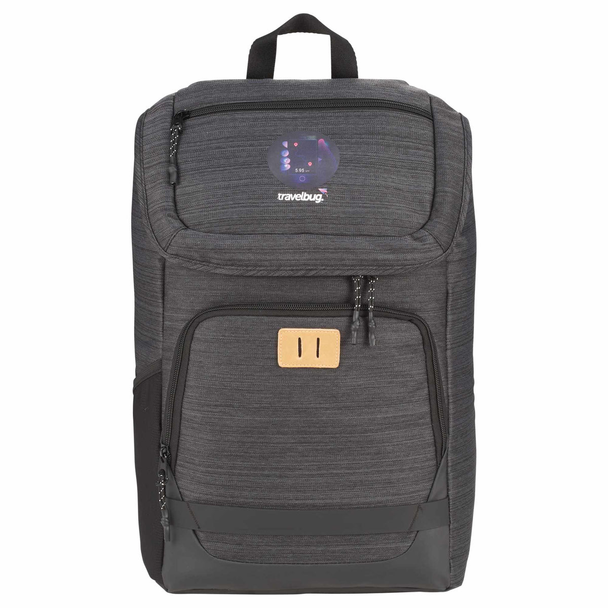 Mayfair Laptop Backpack with Flap Pocket, 15 Inch Transfer - Charcoal - Front