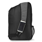 McKinley Laptop Sling Backpack, 15 Inch Embroidery - Black-Heather Grey - View 2