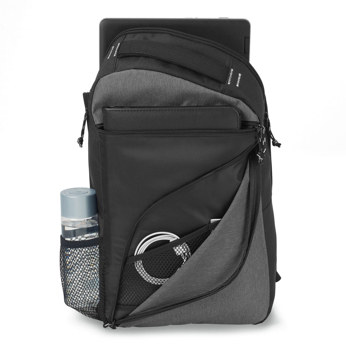McKinley Laptop Sling Backpack, 15 Inch Transfer - Black-Heather Grey - View 3
