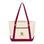Medium Cotton Canvas Sailing Tote Bag, 12 oz - Embroidery