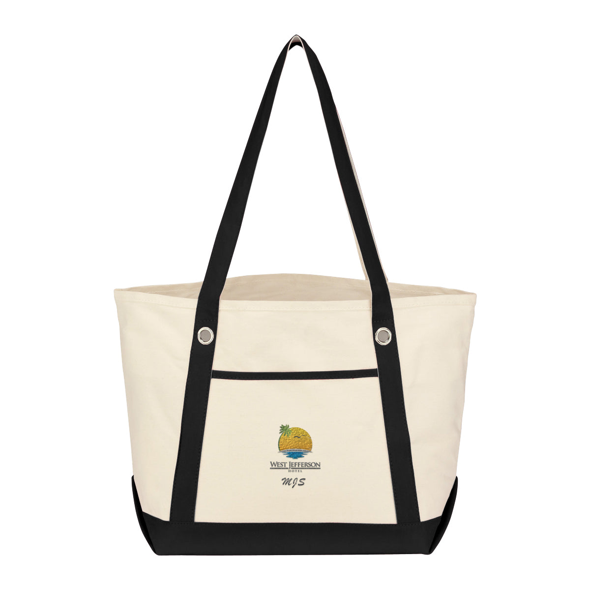Medium Cotton Canvas Sailing Tote Bag, 12 oz - Embroidery
