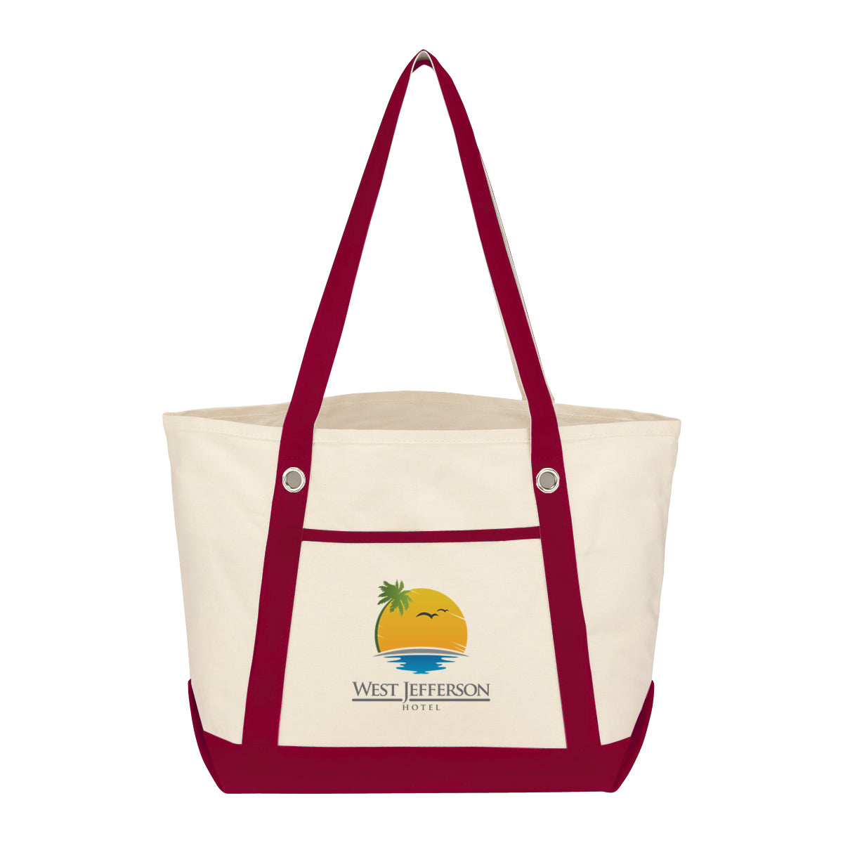 Medium Cotton Canvas Sailing Tote Bag, 12 oz Embroidery - Colorbrite