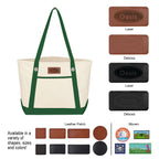 Medium Cotton Canvas Sailing Tote Bag, 12 oz Embroidery - Patch