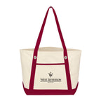 Medium Cotton Canvas Sailing Tote Bag, 12 oz Embroidery - Silk Screen