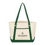 Medium Cotton Canvas Sailing Tote Bag, 12 oz Embroidery - Silk Screen