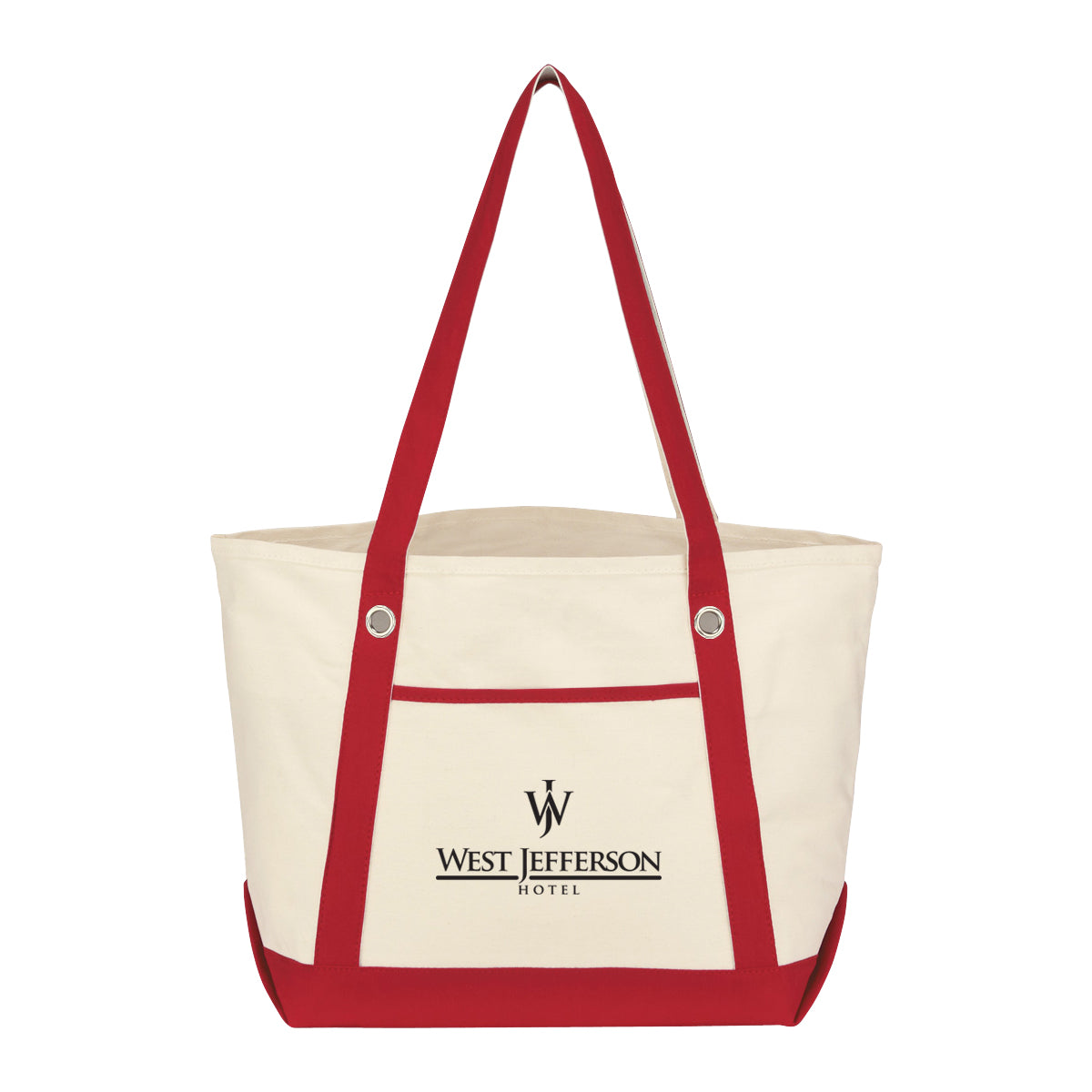 Medium Cotton Canvas Sailing Tote Bag, 12 oz Embroidery - Silk Screen
