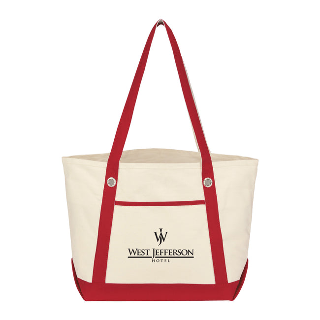 Medium Cotton Canvas Sailing Tote Bag, 12 oz Embroidery