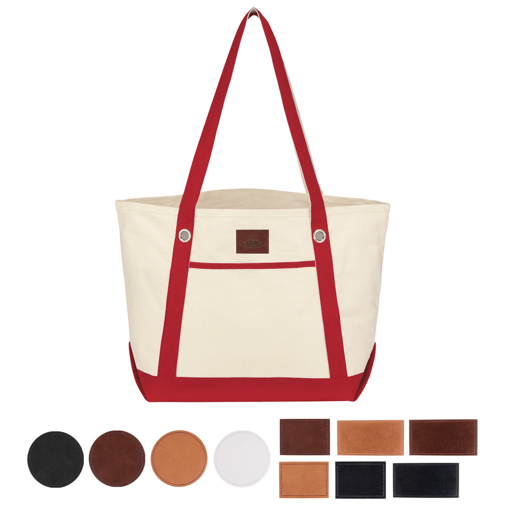 Medium Cotton Canvas Sailing Tote Bag, 12 oz - Leatherette