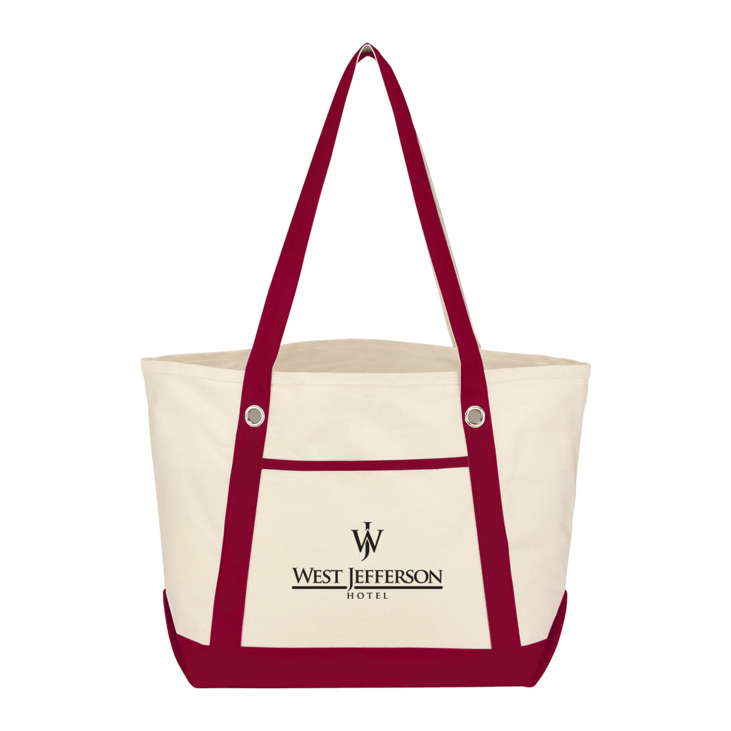 Medium Cotton Canvas Sailing Tote Bag, 12 oz - Silk Screen