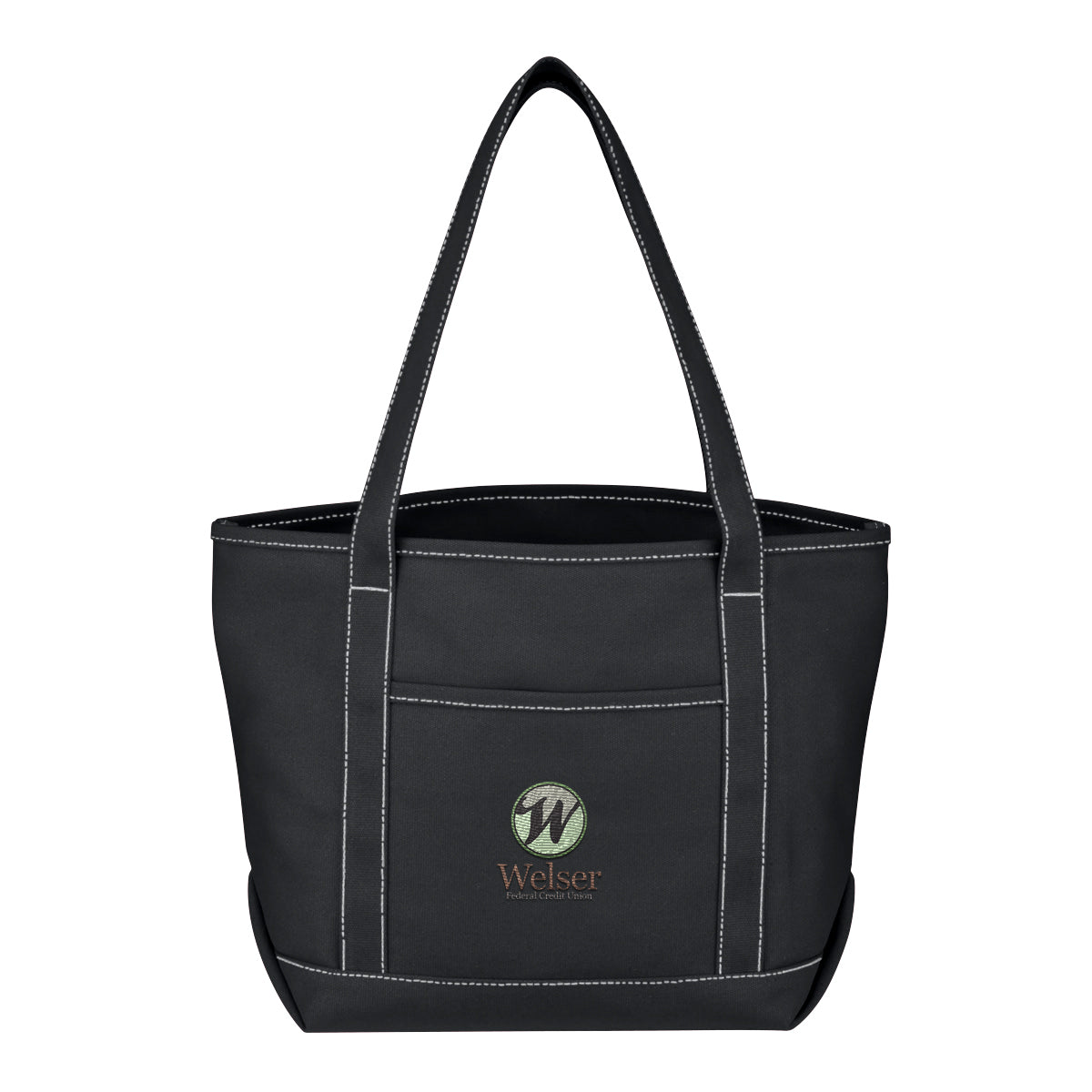 Medium Cotton Canvas Yacht Tote Bag, 24 oz Embroidery - Embroidery