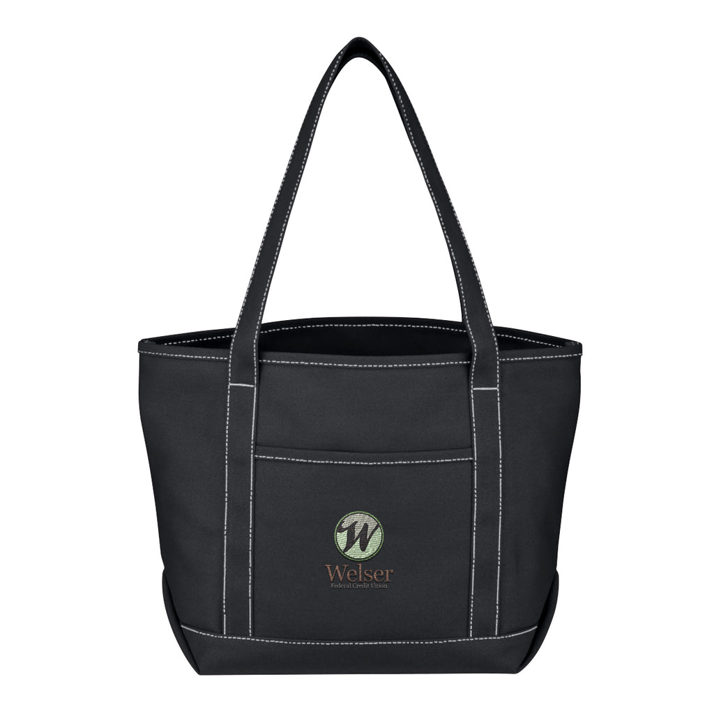 Medium Cotton Canvas Yacht Tote Bag, 24 oz - Embroidery