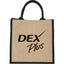Medium Jute Gift Bag with Hook and Loop Closure - Black - Front