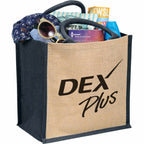 Medium Jute Gift Bag with Hook and Loop Closure - Navy - Photo