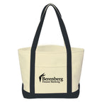 Medium Starboard Recycled Cotton Canvas Tote, 24 oz Embroidery - Natural with Black - Silk Screen