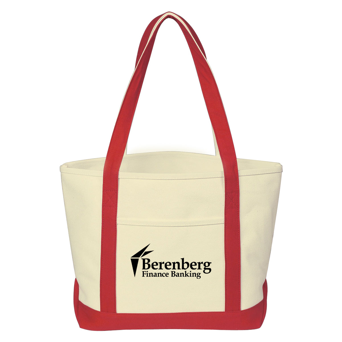 Medium Starboard Recycled Cotton Canvas Tote, 24 oz Embroidery - Red - Silk Screen