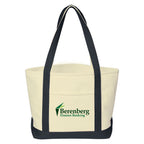 Medium Starboard Recycled Cotton Canvas Tote, 24 oz - Natural with Black - Colorbrite