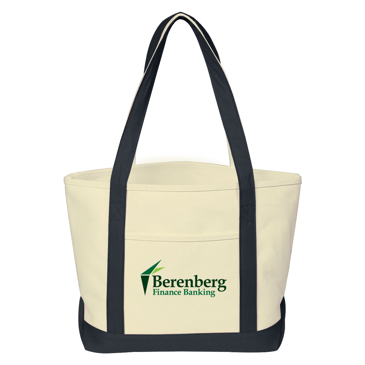 Medium Starboard Recycled Cotton Canvas Tote, 24 oz - Natural with Black - Colorbrite