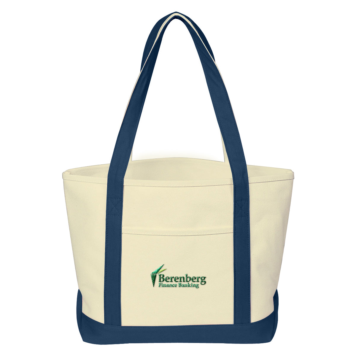 Medium Starboard Recycled Cotton Canvas Tote, 24 oz - Navy - Embroidery