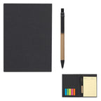 Meeting Mate Notebook, Pen and Sticky Flags - Black - Open