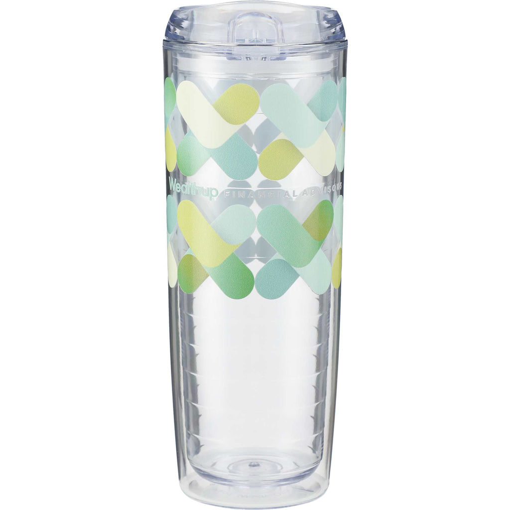 Mega Vortex Double Wall Acrylic Tumbler, 24 oz - Clear - Front 3