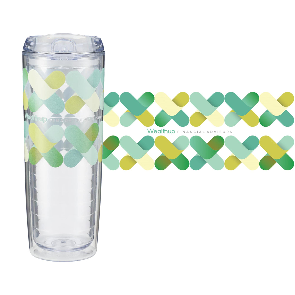 Mega Vortex Double Wall Acrylic Tumbler, 24 oz Full Color - Clear - Front