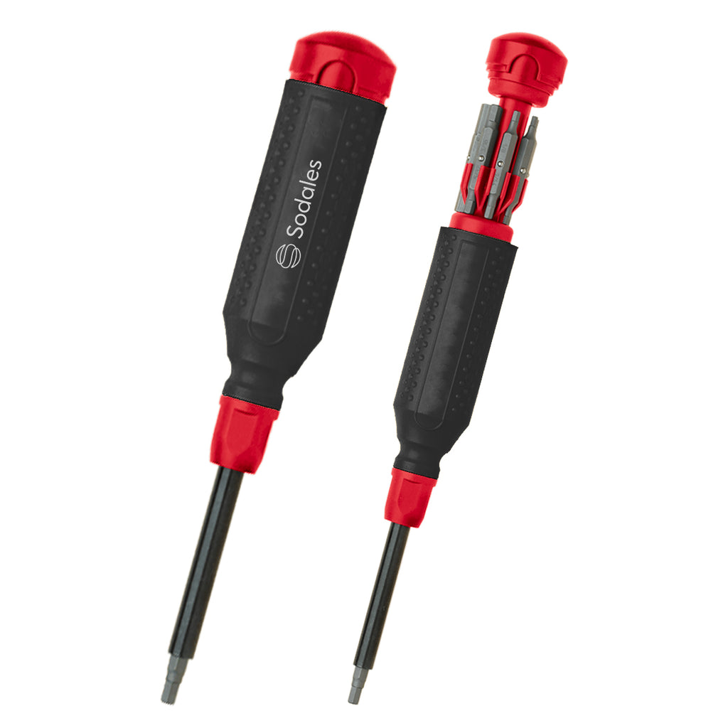 MegaPro Hex Multi-Bit Screwdriver, 15 Bits - Red - Printed