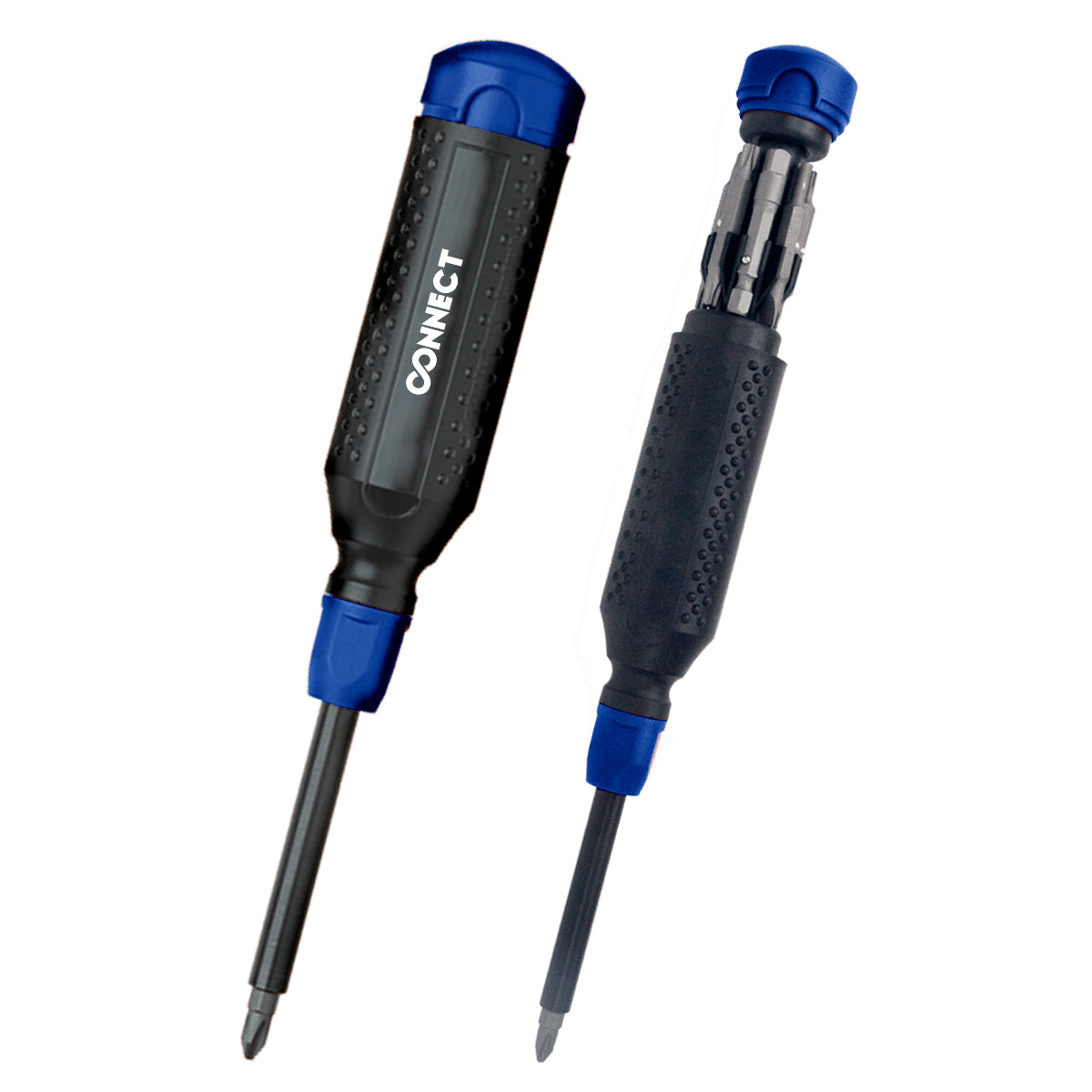 MegaPro Multi-Bit Screwdriver, 14 Bits - Black with Blue - Pad Print