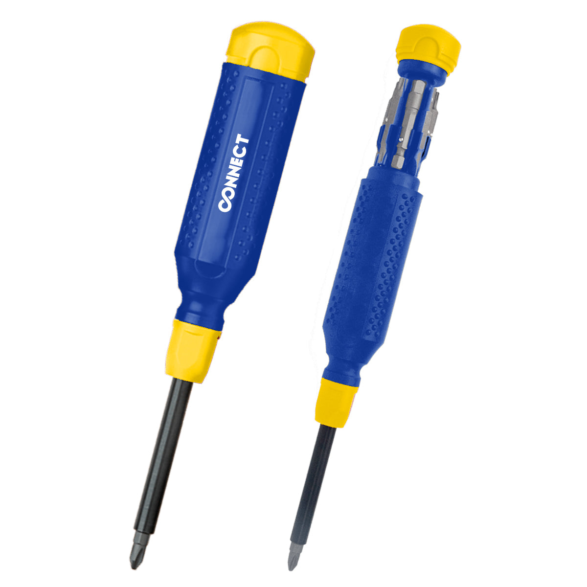 MegaPro Multi-Bit Screwdriver, 14 Bits - Blue with Yellow - Pad Print