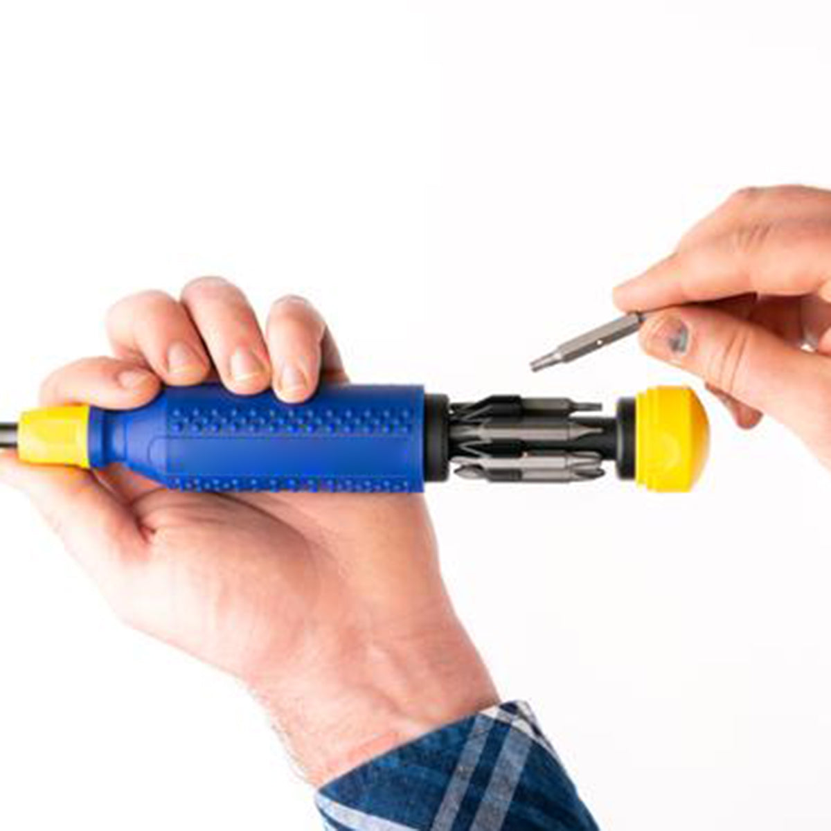 MegaPro Multi-Bit Screwdriver, 15 Bits - Blue With Yellow - Pad Print