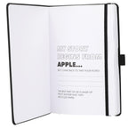 Mela Apple Leather Hardcover Journal, 5.5 x 8.5 Inches Debossing - Black - Front 2