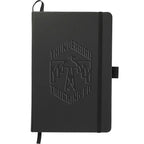 Mela Apple Leather Hardcover Journal, 5.5 x 8.5 Inches Debossing - Black - Front