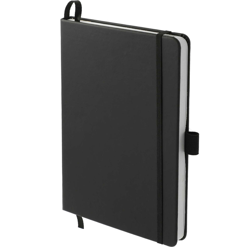 Mela Apple Leather Hardcover Journal, 5.5 x 8.5 Inches Debossing - Black - Left Angle 2